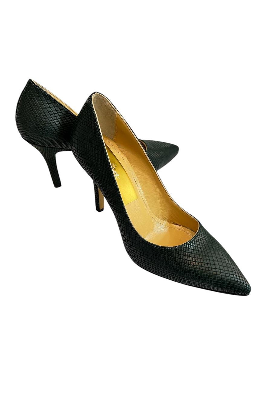 Yeşil Hakiki Deri Stiletto