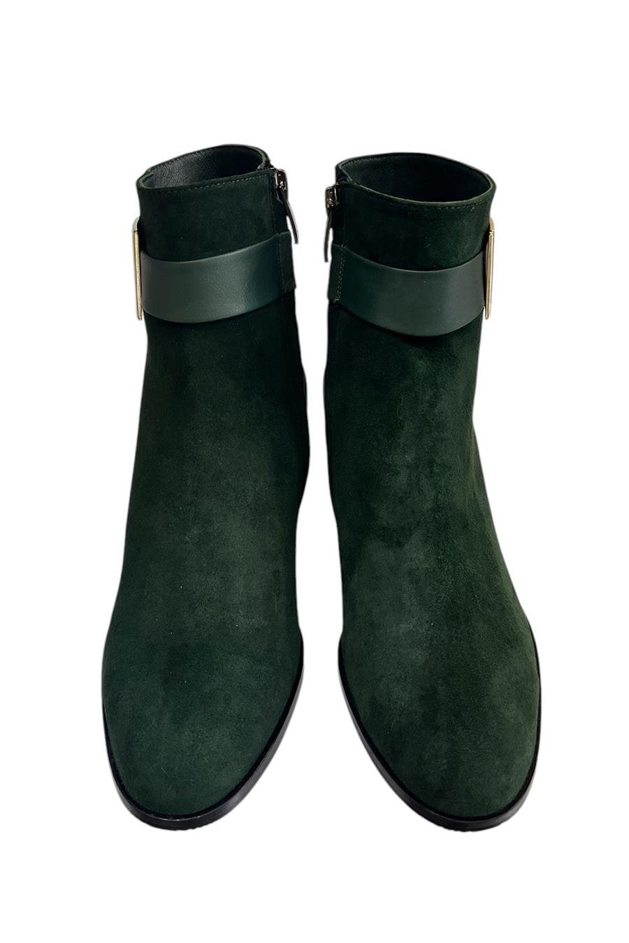 Yeşil Hakiki Süet Deri İçi Sıcak Astar Bot