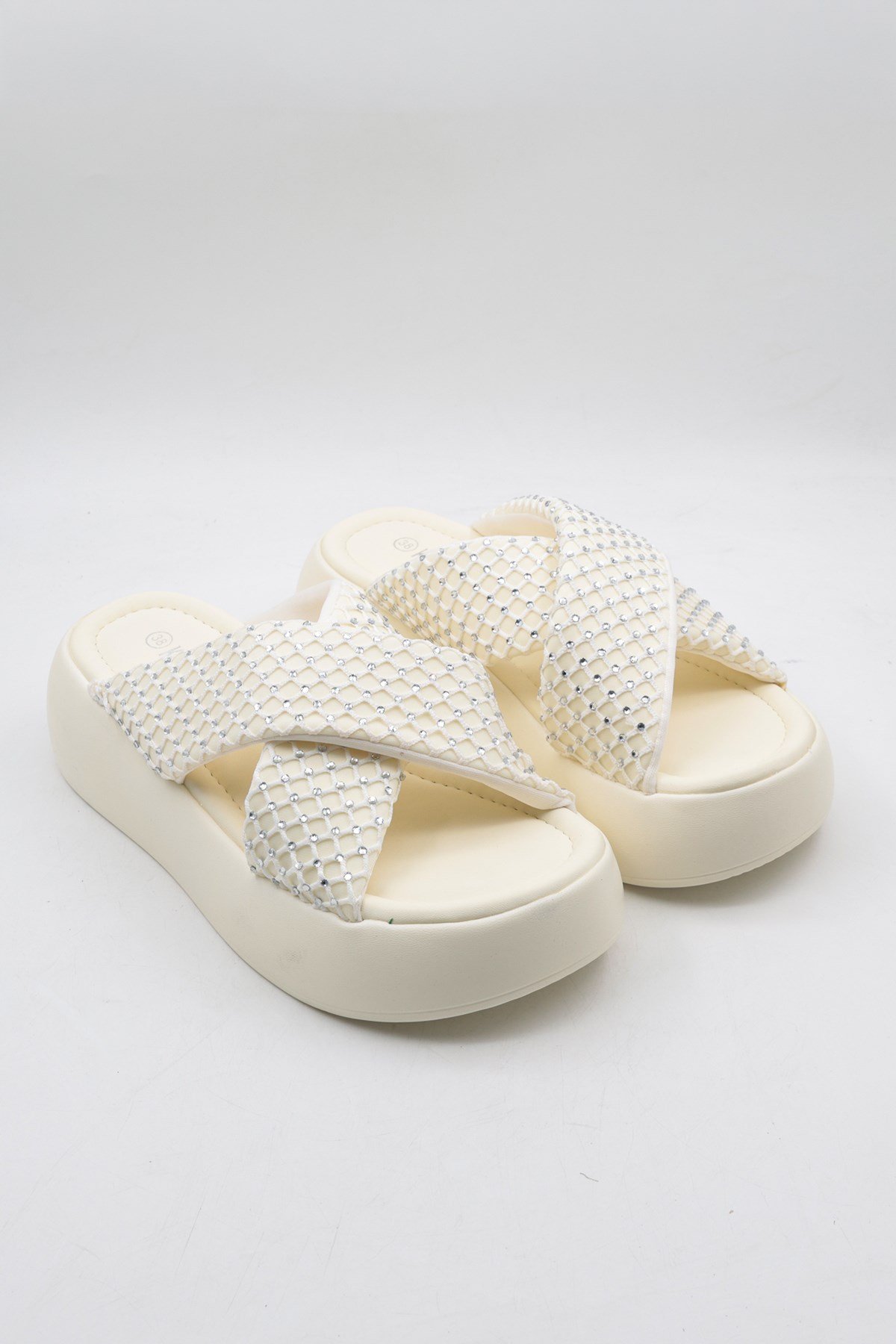 KristeBell İthal Kadın Taşlı Terlik K262 - 2024 Y