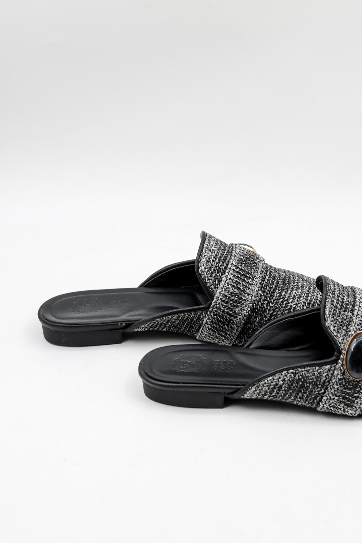 Park Moda Kadın Önü Kapalı Hasır Terlik PM 386 - K4310