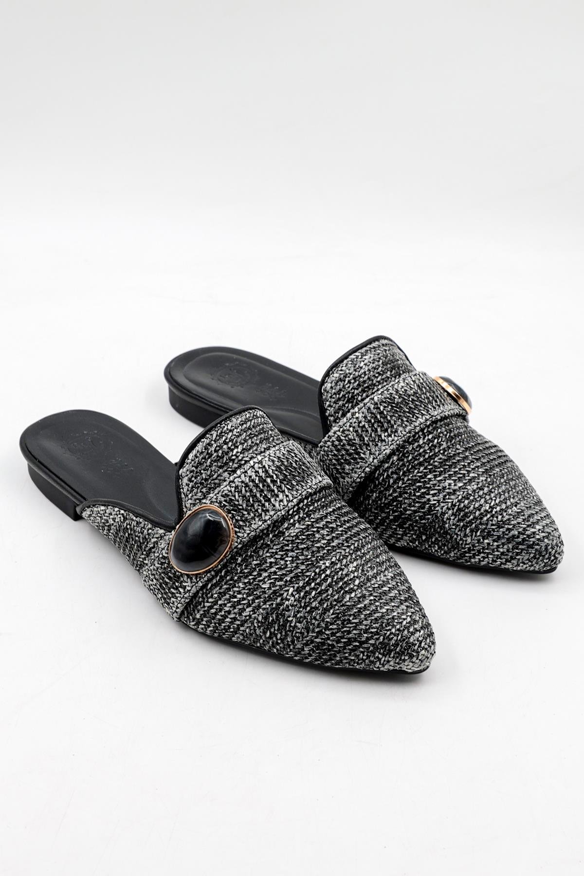 Park Moda Kadın Önü Kapalı Hasır Terlik PM 386 - K4310