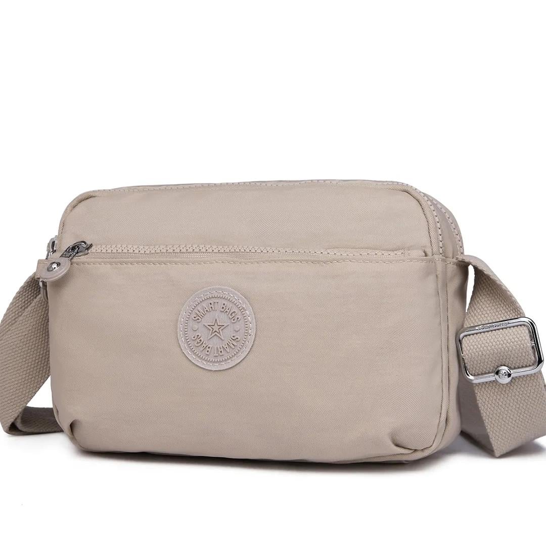 Smart Bags Krinkıl Kumaş Kadın Postacı Çantası BC 3029 - Açık Kahve