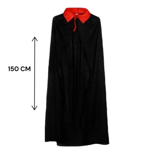 HALLOWEEN PELERİN EKO KIRMIZI YAKALI 150 CM