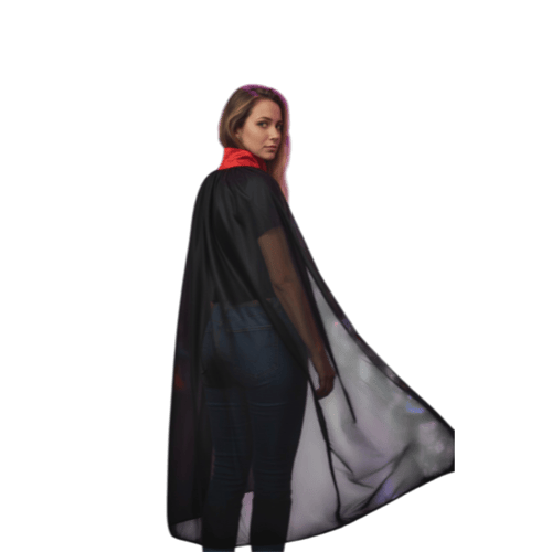 HALLOWEEN PELERİN EKO KIRMIZI YAKALI 150 CM