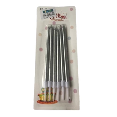 METALİK MUM ALTLIKLI GÜMÜŞ 13 CM 6 LI