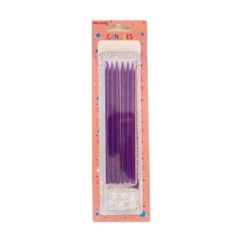 PASTA MUMU SİMLİ 15 CM 6 LI MOR