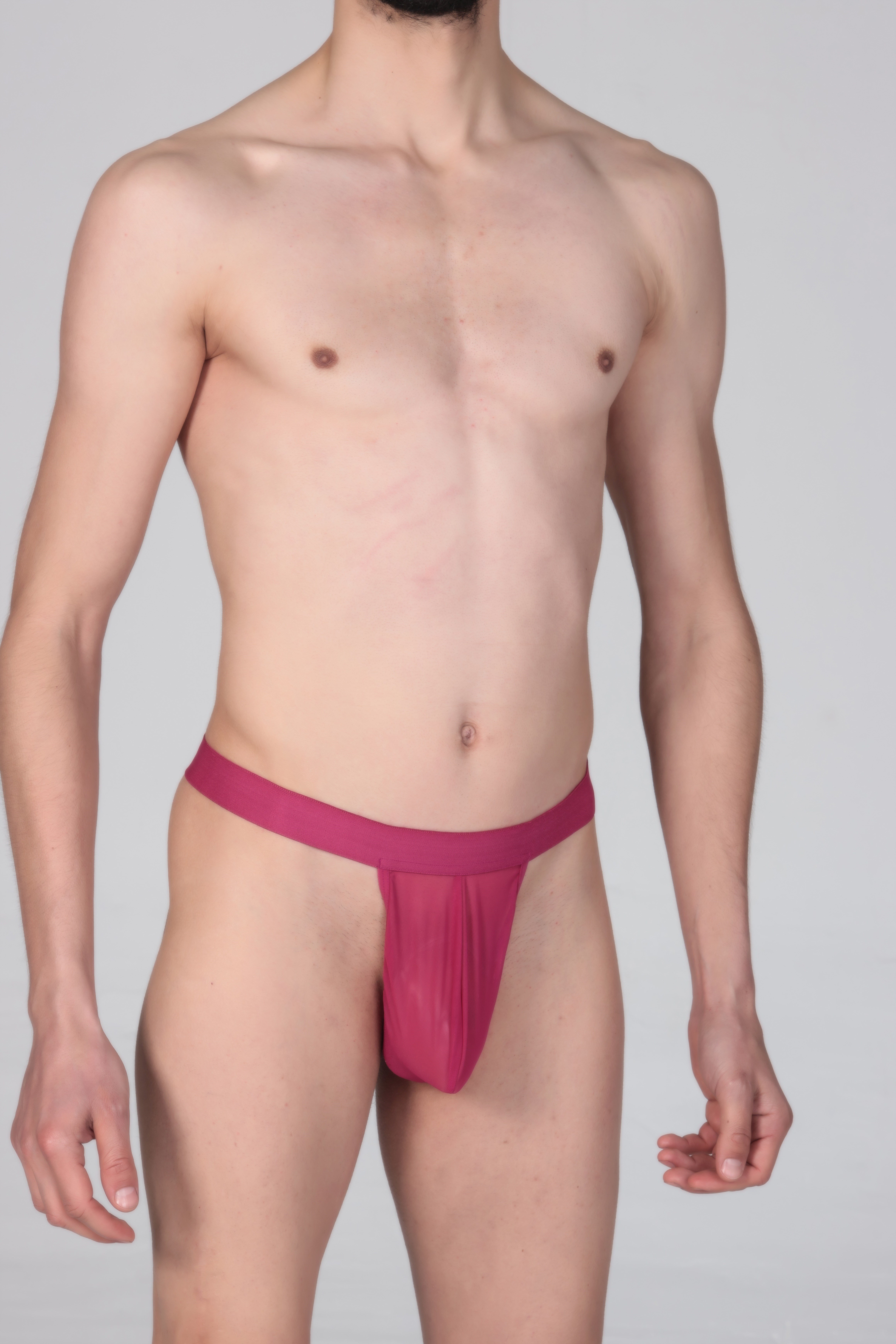 Jeu Jeu Erkek Tül Sheer Tanga Slip 