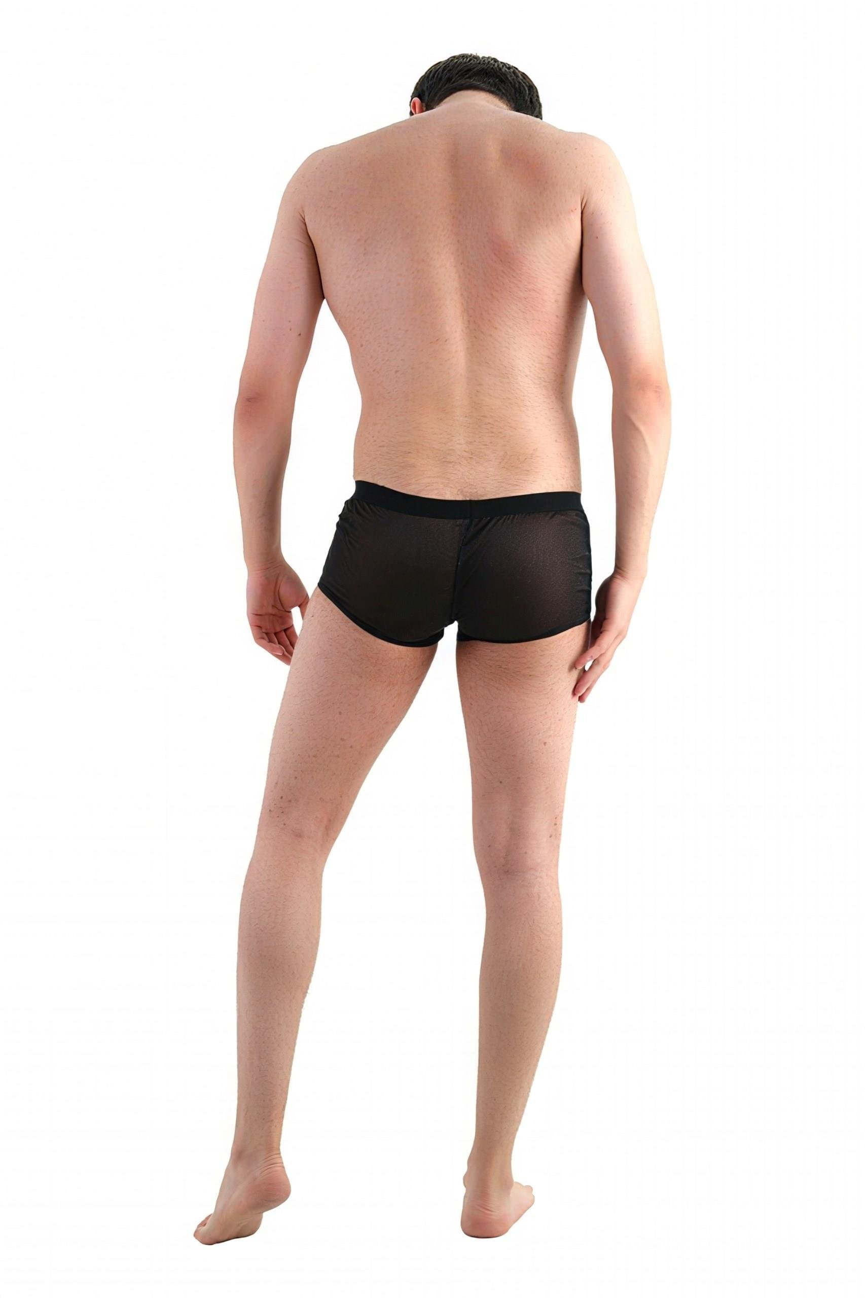 JEU JEU GLIMMER BLACK Fantezi Işıltılı Erkek Boxer 