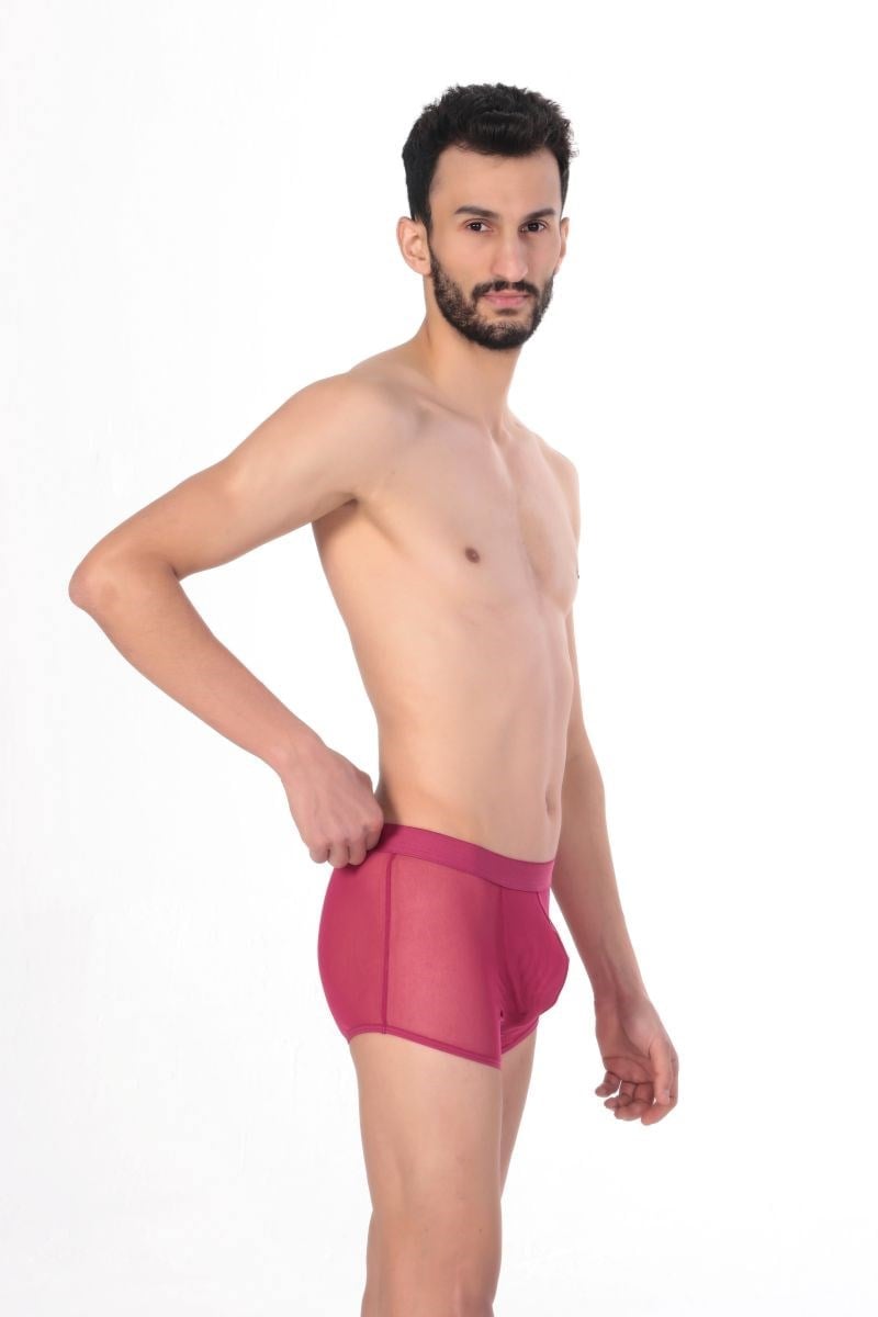 Jeu Jeu Sheer Boxer – Transparan İnce Tül Modern Erkek Boxer Fuşya