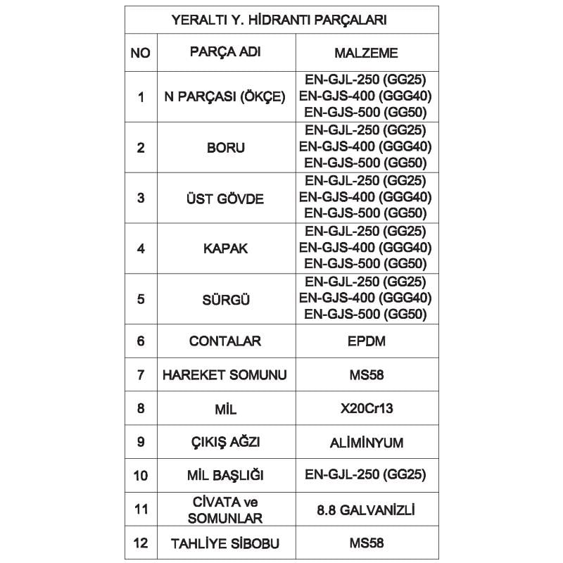 DN 80/100 YER ALTI YANGIN HIDRANTI RAGORLU PN 16
