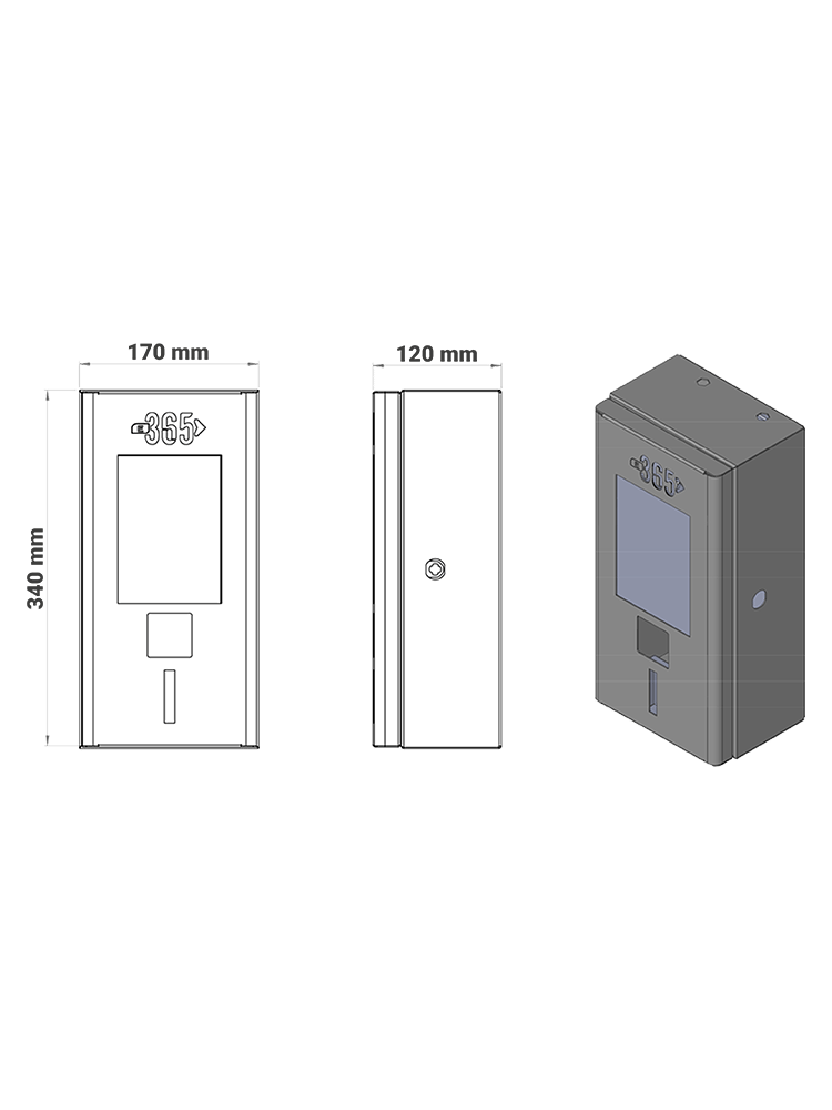 E 365 AC Mini Tip 4.3 İnç Ekranlı Tek Kablolu RFID 22kW Şarj İstasyonu (Bireysel Kullanıcı)