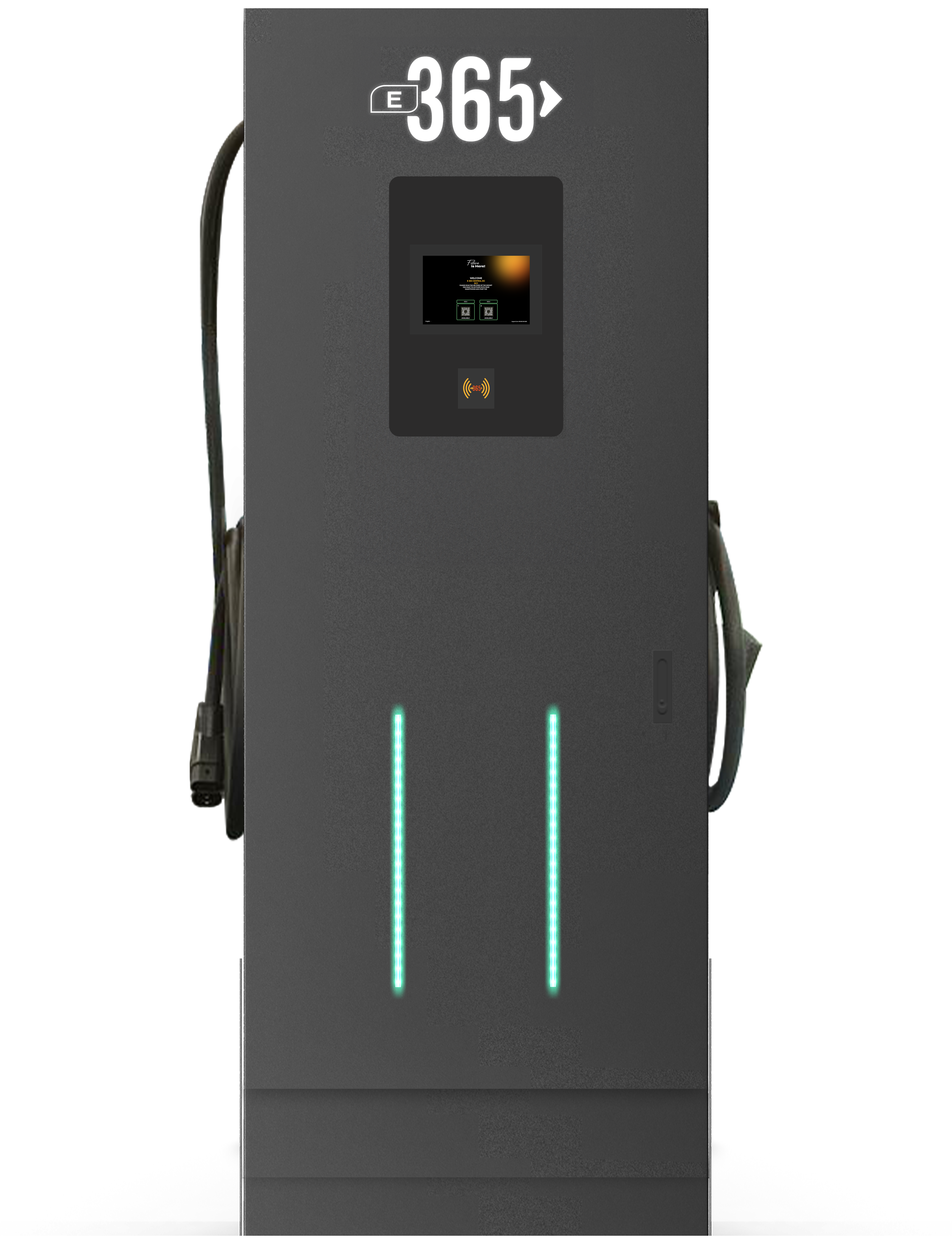 E 365 DC Dikili Tip 10 İnç Ekranlı Acrel Sayaçlı Çift Kablolu RFID 240kW Şarj İstasyonu