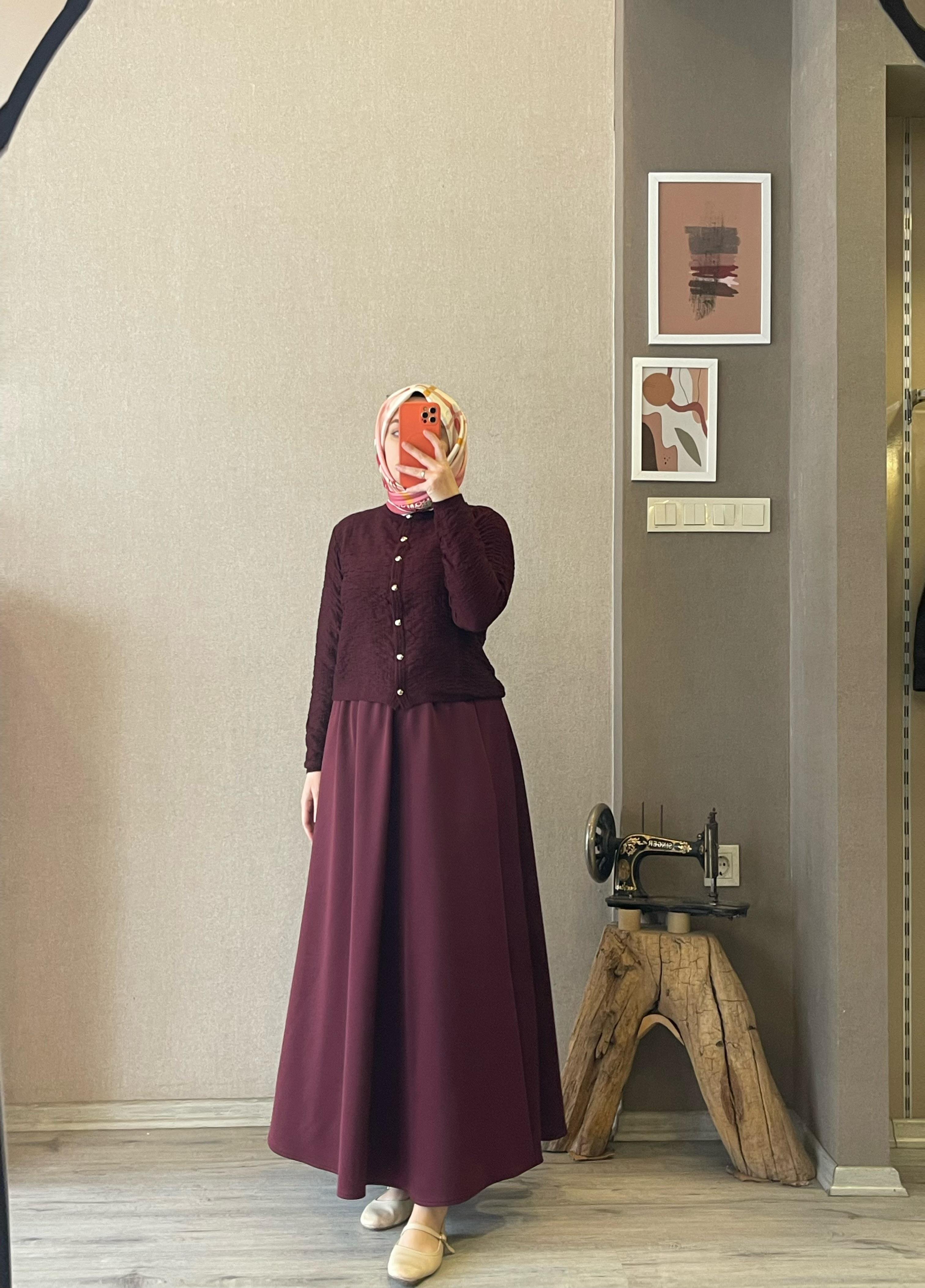 Ceriy mürdüm hırka 1067