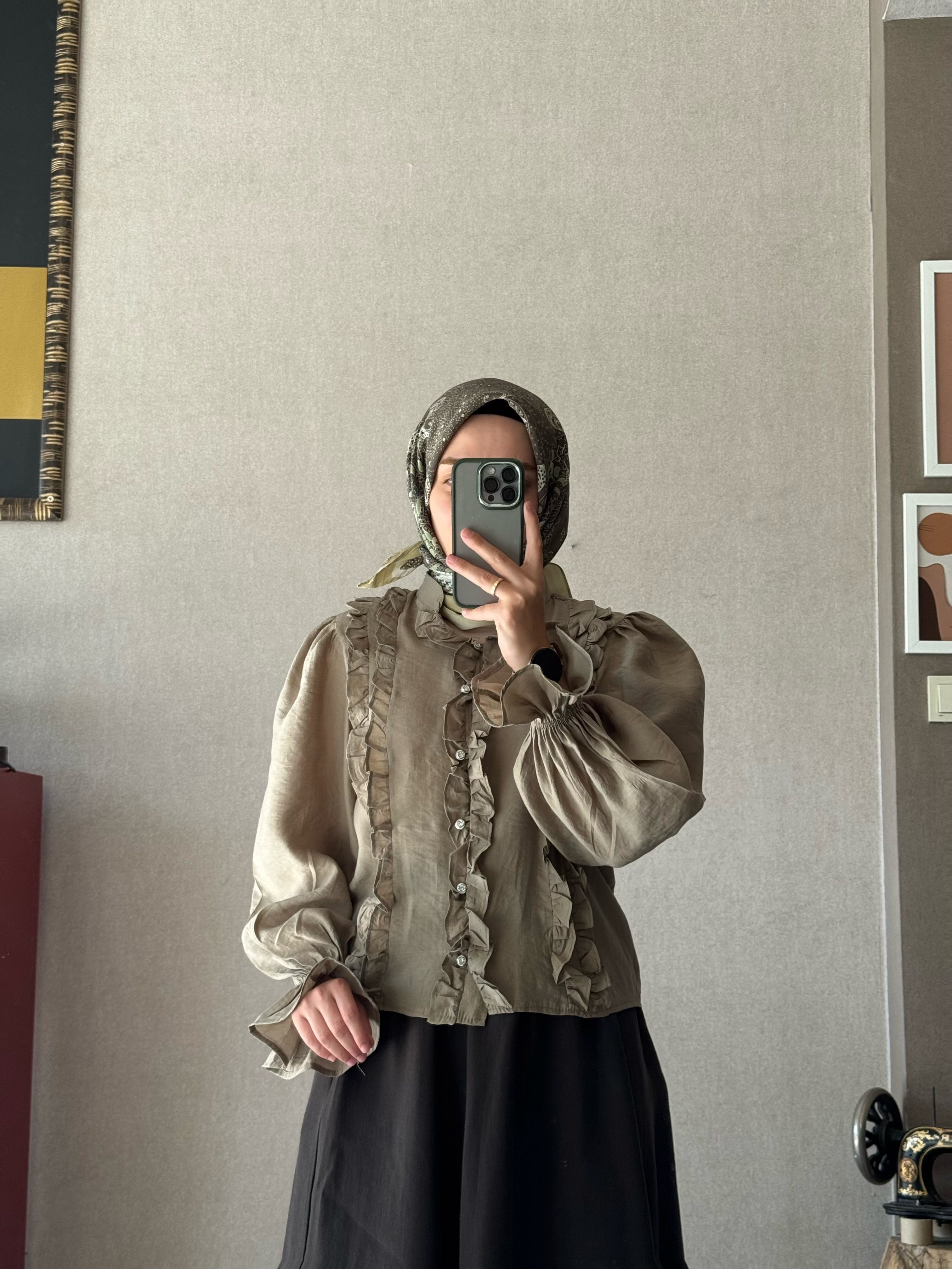 Miny yeşili alya gömlek - 1126