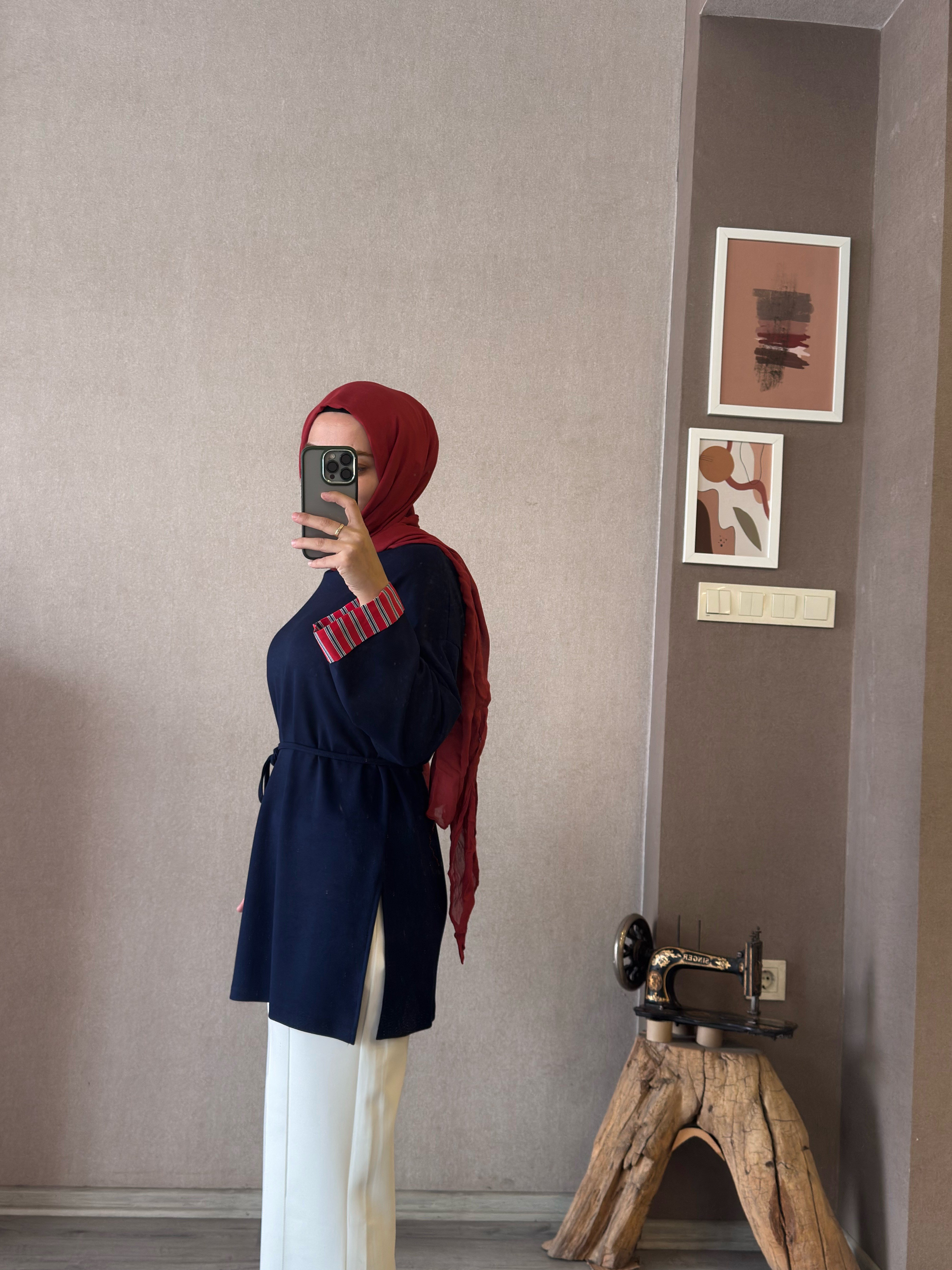 Parla lacivert tunik - 1180