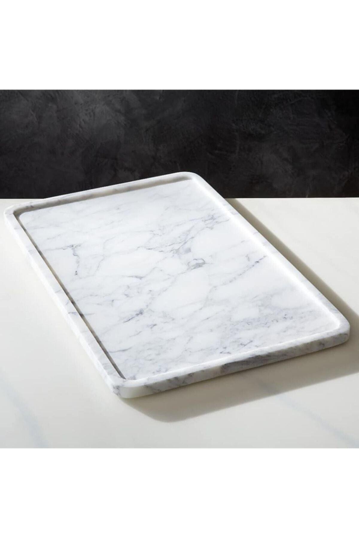 Pırlant - Mermer Sunum Tepsisi Dekoratif Tepsi 30*40cm 
