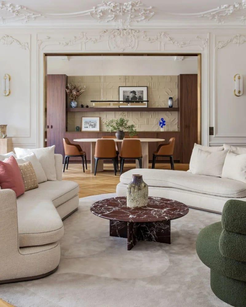 Rosso Levanto Marble Coffee Table - Elazığ Vişne Mermer Orta Sehpa 2'li