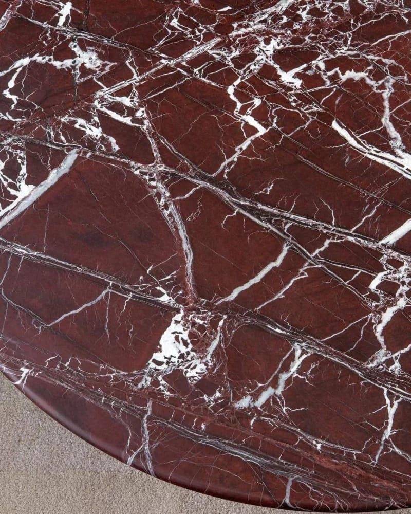 Rosso Levanto Marble Coffee Table - Elazığ Vişne Mermer Orta Sehpa 2'li