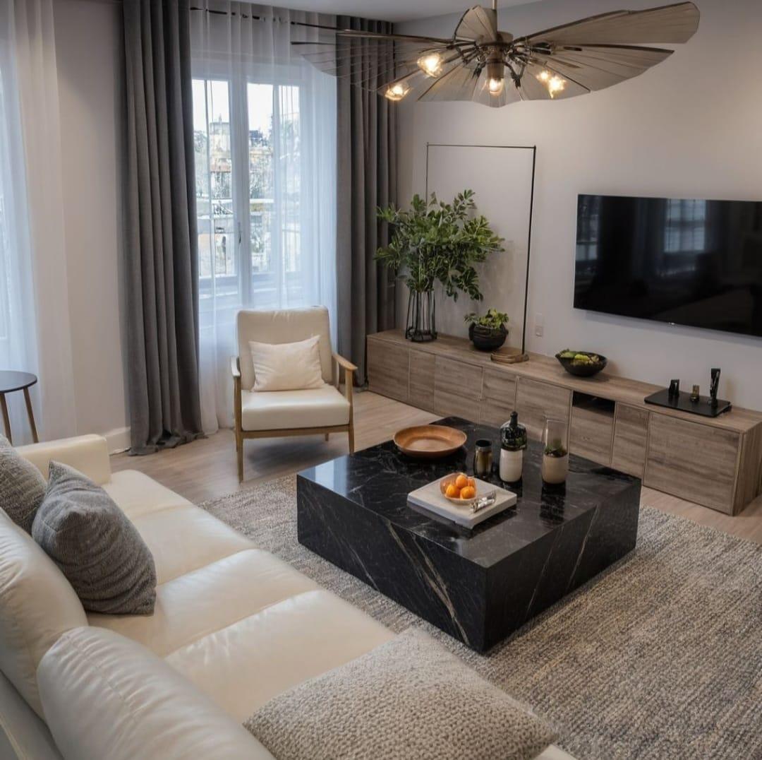 Siyah Mermer Küp Sehpa - Coffee Table