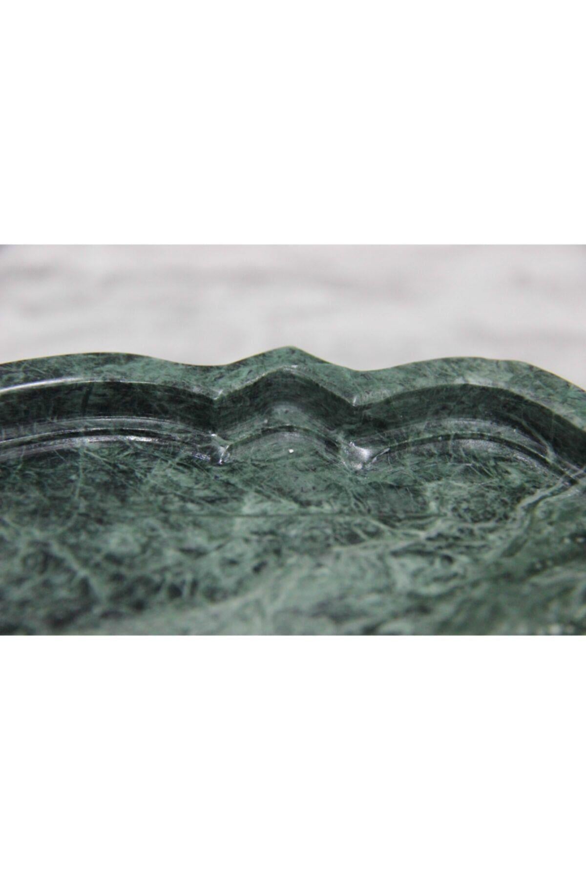 Verde Guatemala - Yeşil Mermer Sunum Tepsisi | Varank Ayaklı Sunum | 25*35cm | Tek Parçadan Üretim |