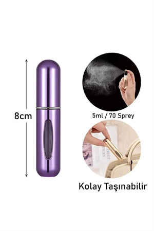 2 li Parfüm Şişesi Çanta Içi Mini Doldurulabilir Seyahat Cep Yedek Parfüm Şişesi 5 ml