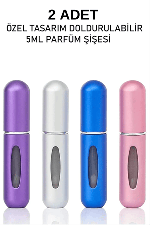 2 li Parfüm Şişesi Çanta Içi Mini Doldurulabilir Seyahat Cep Yedek Parfüm Şişesi 5 ml