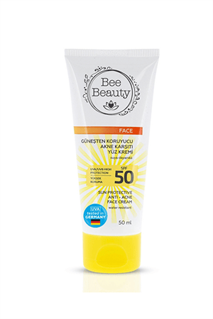 Bee Beauty Akne Karşıtı Güneş Koruyucu Yüz Kremi SPF50 – Yağsız, Hafif Formül, 50 ml