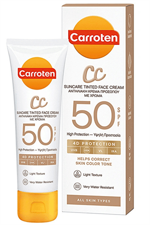 Carroten CC SPF 50 Renkli Yüz Güneş Kremi – Yüksek Koruma ve Cilt Tonu Eşitleyici, 50 ml