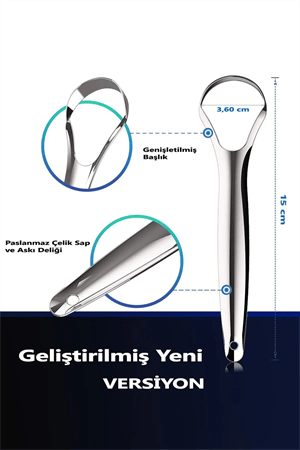 Dil Temizleyici Paslanmaz Çelik Ağız Bakım Fırçası Dil Plak Temizleme Dil Sıyırıcı Aparat