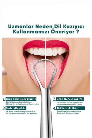 Dil Temizleyici Paslanmaz Çelik Ağız Bakım Fırçası Dil Plak Temizleme Dil Sıyırıcı Aparat