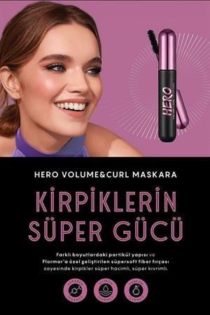 Flormar Hero Volume & Curl Siyah Maskara – Yoğun Hacim ve Kıvrık Kirpikler İçin Uzun Süre Kalıcı Etki