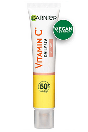 Garnier C Vitamini Parlak Güneş Koruyucu Yüz Kremi SPF50+ – Işıltılı Günlük Fluid Doku, 40 ml