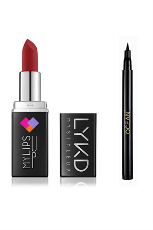 LYKD Mat Ruj 354 Red Love Ocean Siyah Eyeliner Set