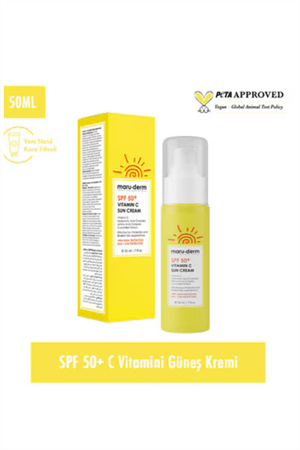 Maruderm C Vitamini İçerikli Güneş Kremi SPF50+ – Aydınlatıcı & Antioksidan Etki, 50 ml
