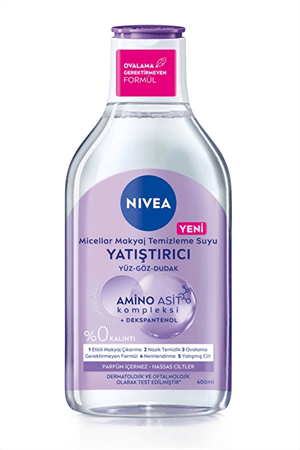 Nivea Micellar Yatıştırıcı Makyaj Temizleme Suyu 400 ml | Yüz, Göz ve Dudak İçin Hassas Temizlik