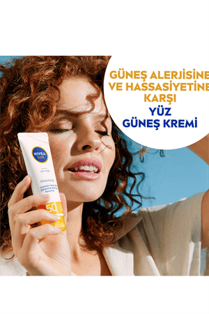 Nivea Sun Hassas Yüz Güneş Kremi SPF50 – Güneş Alerjisine Karşı Koruyucu, Hassas Ciltlere Özel, 50 ml