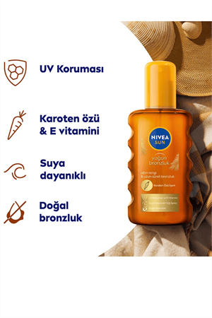 Nivea Sun SPF6 Karoten Özlü Yoğun Bronzlaştırıcı Güneş Yağı Sprey 200 ml