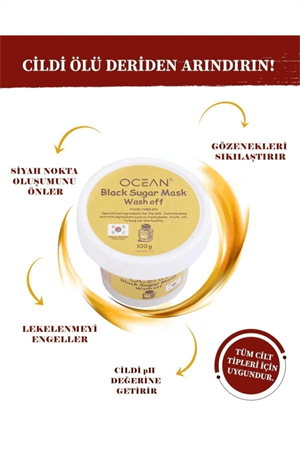 Ocean Black Sugar Mask Wash Off Soft Scrub ( Şeker Maskesi)
