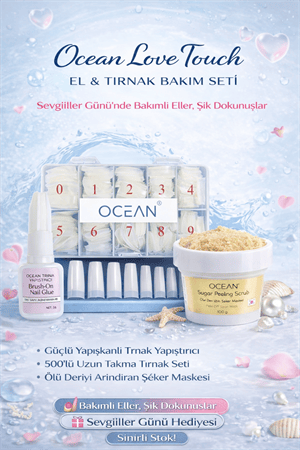 Ocean Love Touch Sevgililer Günü El & Tırnak Bakım Seti – Bakımlı Eller (3'lü Set)