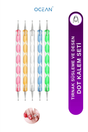 Ocean Nail Art Love Box Sevgililer Günü Tırnak Tasarım Seti – Takma Tırnak, Nail Art & Yapıştırıcı (5'li Set)