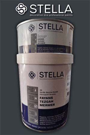 Stella Fayans Boyası – Tezgâh, Mermer, Ahşap, Mobilya, Cam, Seramik ve Kapı Yüzeyleri İçin Çok Amaçlı Boya | 1 LT