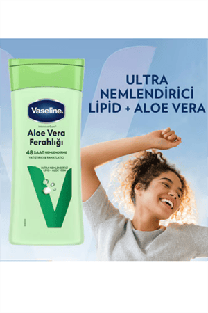 Vaseline Vücut Losyonu Aloe Vera Ferahlığı – Kuru Ciltler İçin Yoğun Nemlendirici Losyon, 200 ml
