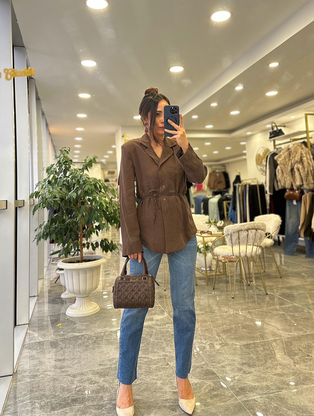 CEKETModa MTGMLKCKT400Bağcıklı Gömlek Ceket