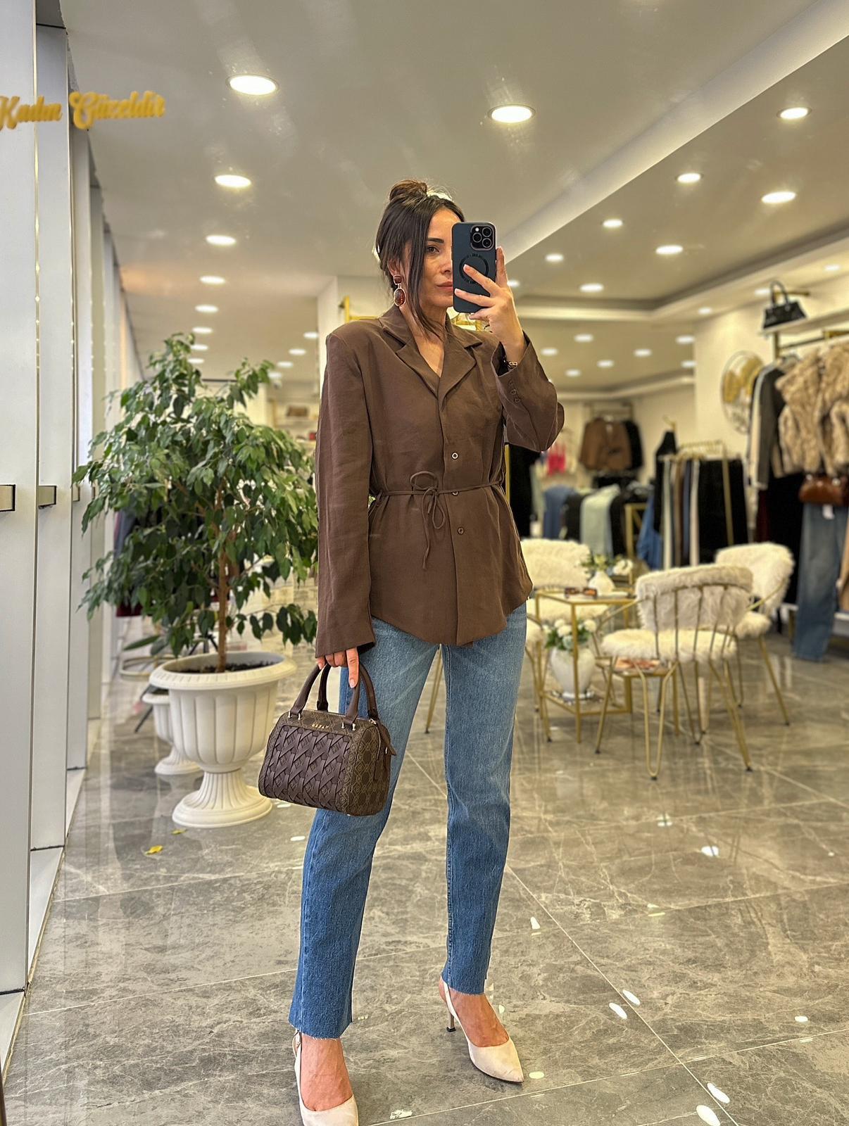 CEKETModa MTGMLKCKT400Bağcıklı Gömlek Ceket