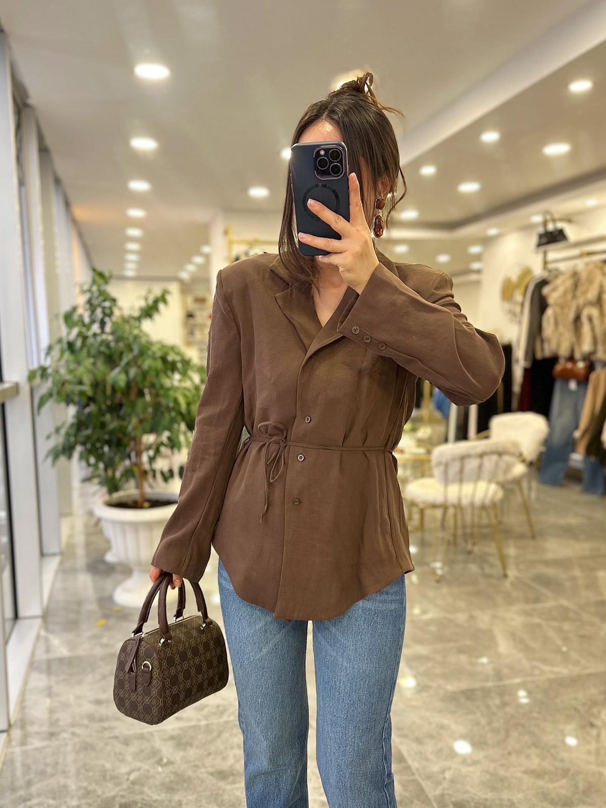 CEKETModa MTGMLKCKT400Bağcıklı Gömlek Ceket