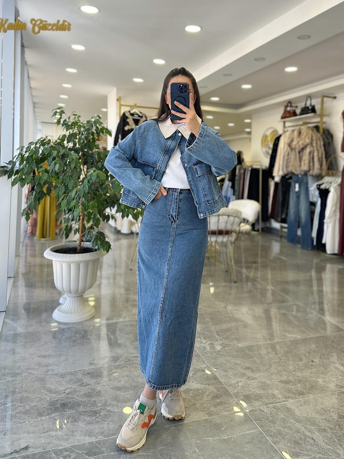 TAKIMModa MTDNMTKCKTTKM980Denim Etek Ceket Takım