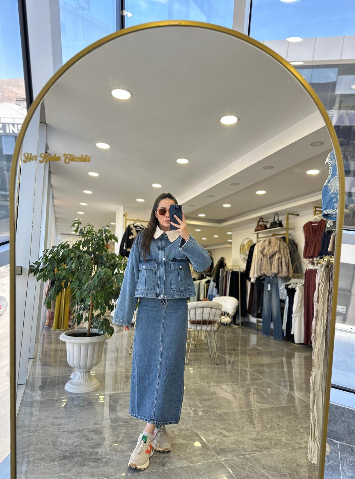 TAKIMModa MTDNMTKCKTTKM980Denim Etek Ceket Takım
