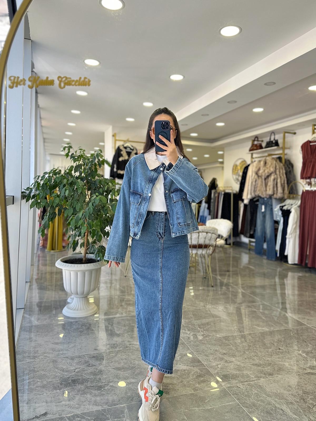 TAKIMModa MTDNMTKCKTTKM980Denim Etek Ceket Takım