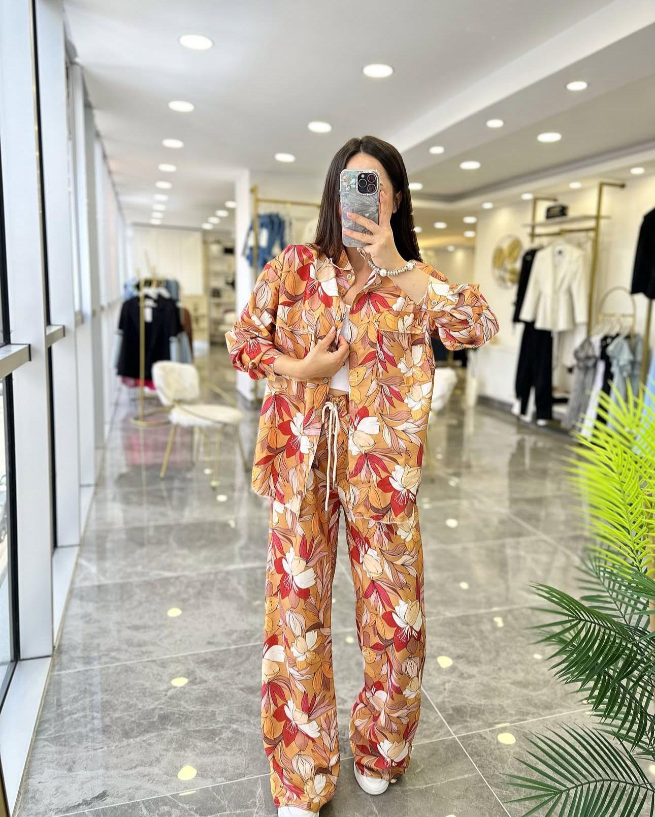 TAKIMModa MTDSNLTKM90Desenli Yazlık Takım