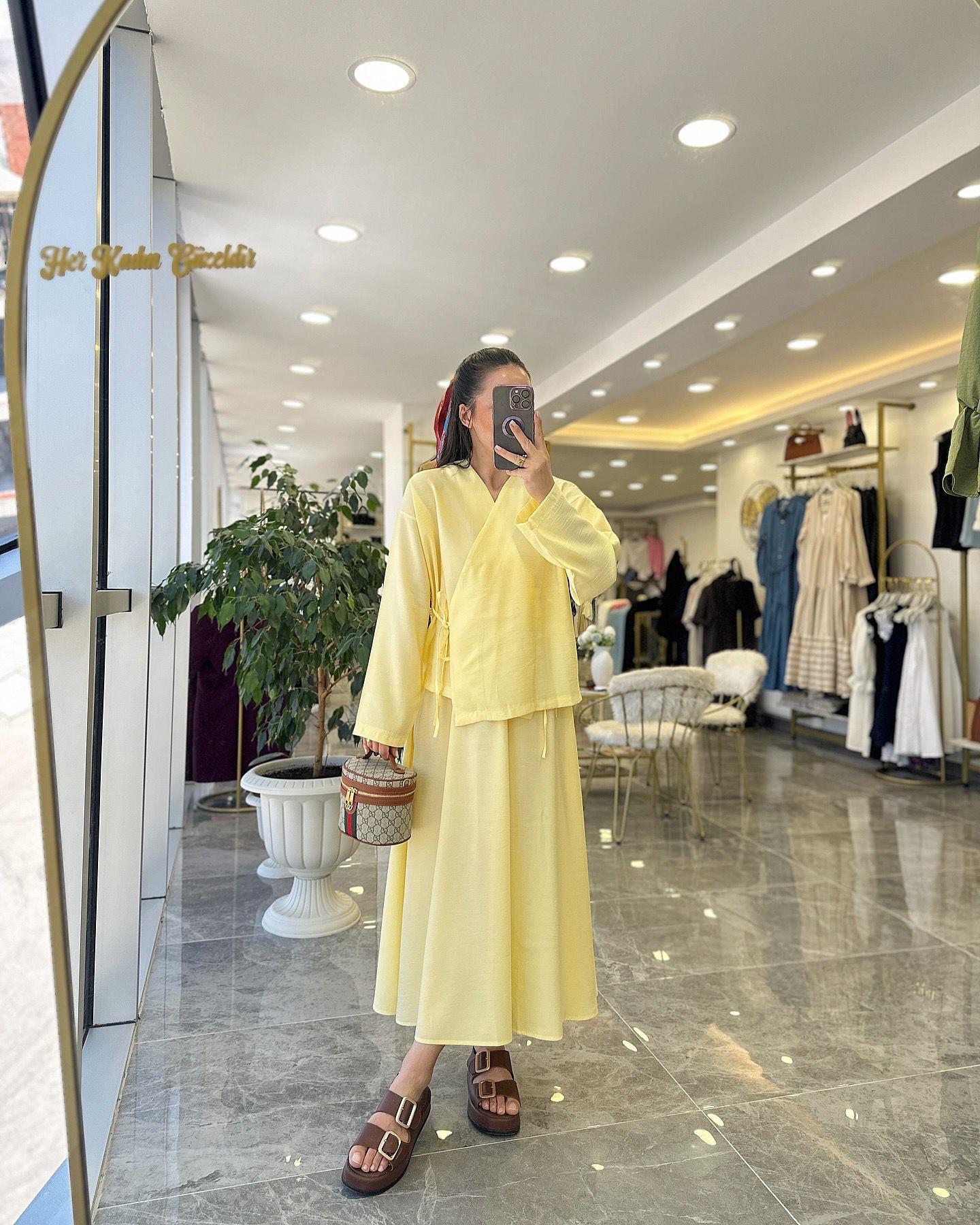 TAKIMModa MTTNSLTKM850Etek Kimono Tensel Takım
